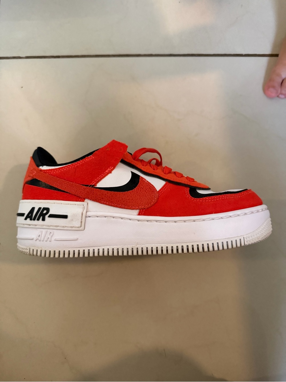 Nike Orange and White Air Force Style Sneaker